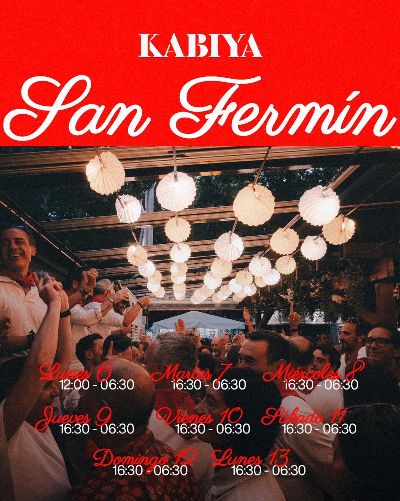 A pocas horas de empezar la mejor semana del año os dejamos los horarios en los que estaremos abiertos todos los días! 🤝🔻

#kabiya #sanfermin #pamplona
